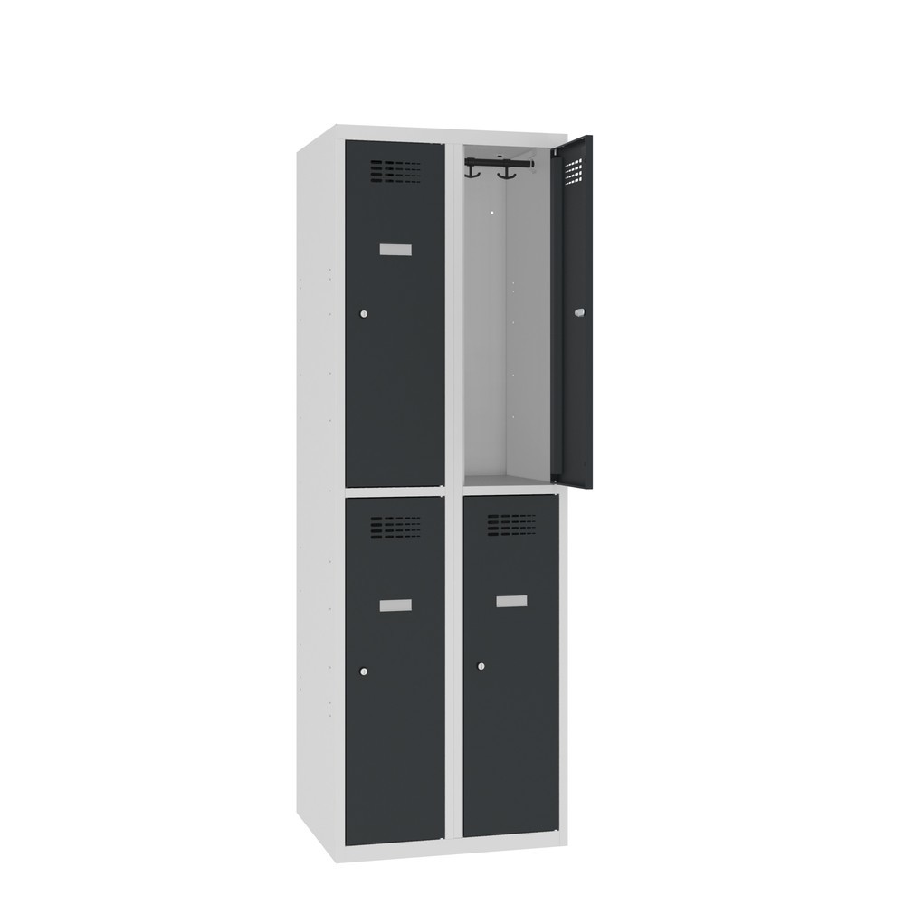 Product afbeelding: Kast Steinbock®, op de vloer staand, 2 etages, 4 vakken, draaivergrendeling, hxbxd 1.800 x 600 x 500 mm, lichtgrijs / antracietgrijs