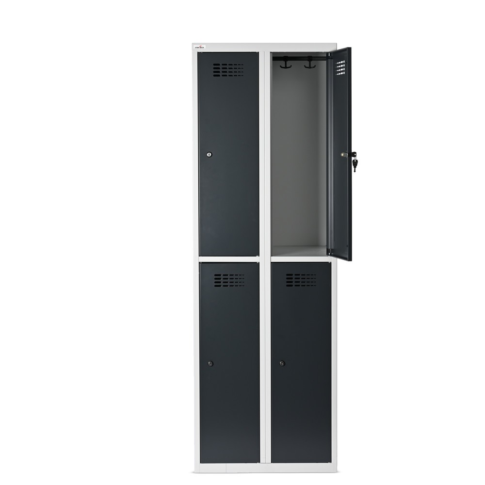 Productafbeelding nr. 3: Kast Steinbock®, op de vloer staand, 2 etages, 4 vakken, cilinderslot, hxbxd 1.800 x 600 x 500 mm, lichtgrijs / antracietgrijs