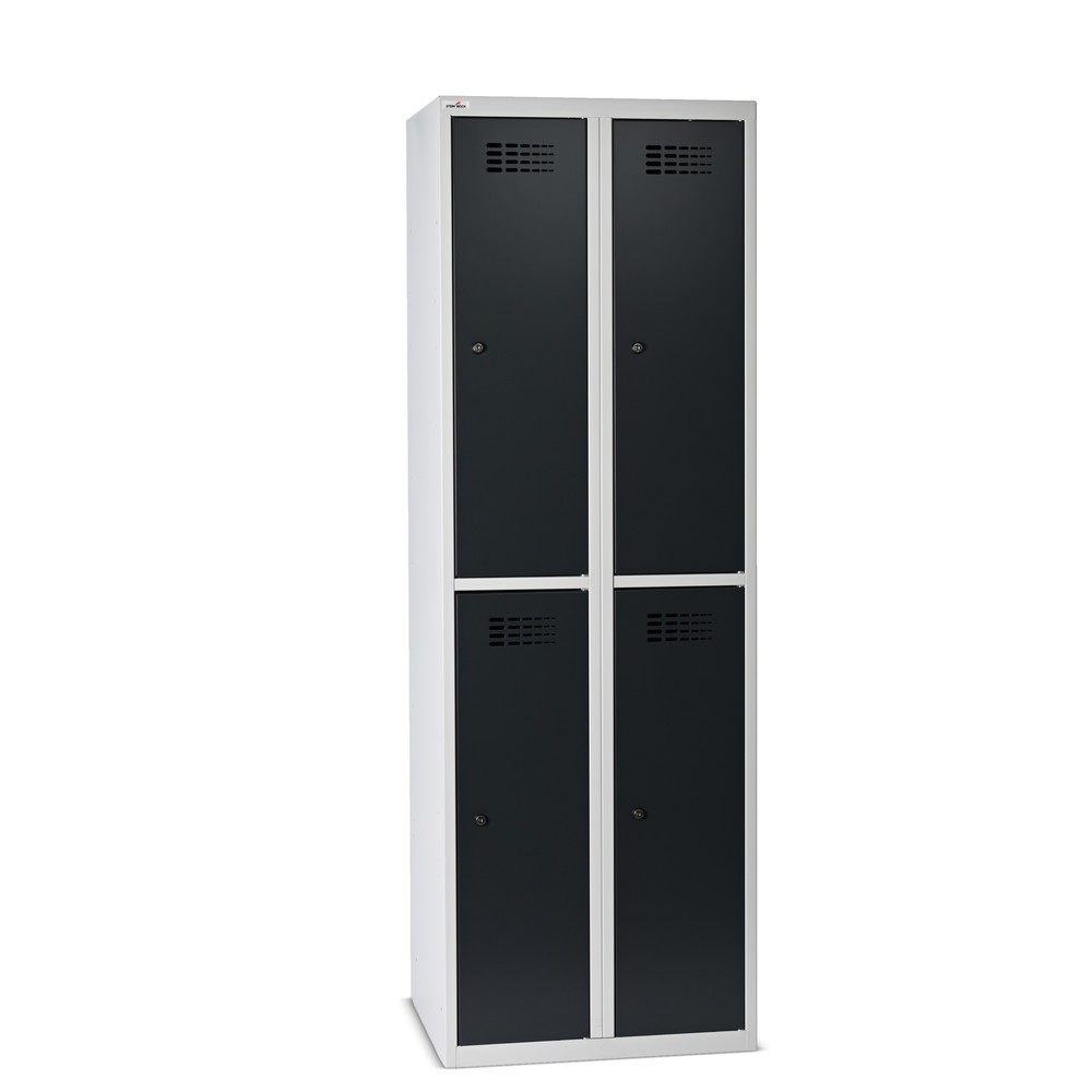 Product afbeelding: Kast Steinbock®, op de vloer staand, 2 etages, 4 vakken, cilinderslot, hxbxd 1.800 x 600 x 500 mm, lichtgrijs / antracietgrijs