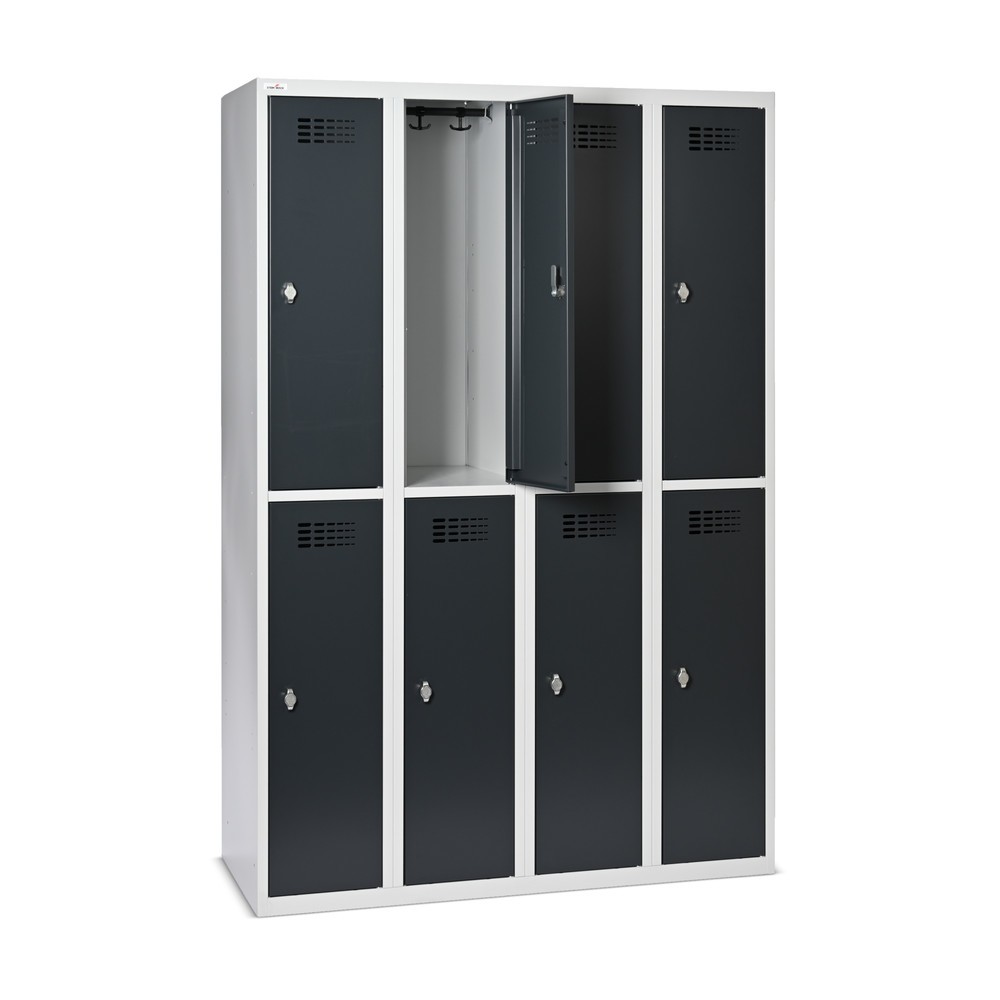 Productafbeelding nr. 8: Kast Steinbock®, op de vloer staand, 2 etages, 8 vakken, draaivergrendeling, hxbxd 1.800 x 1.200 x 500 mm, lichtgrijs / antracietgrijs