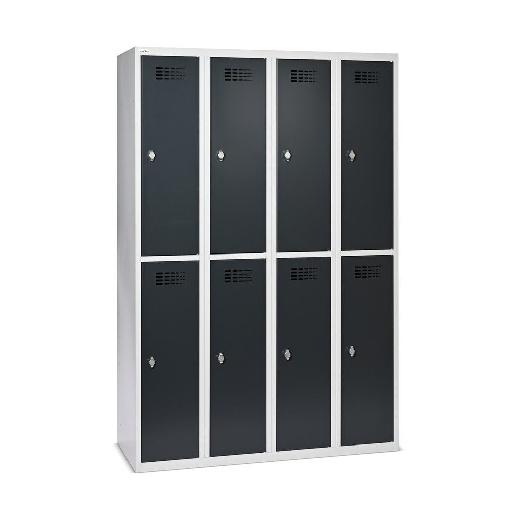 Product afbeelding: Kast Steinbock®, op de vloer staand, 2 etages, 8 vakken, draaivergrendeling, hxbxd 1.800 x 1.200 x 500 mm, lichtgrijs / antracietgrijs