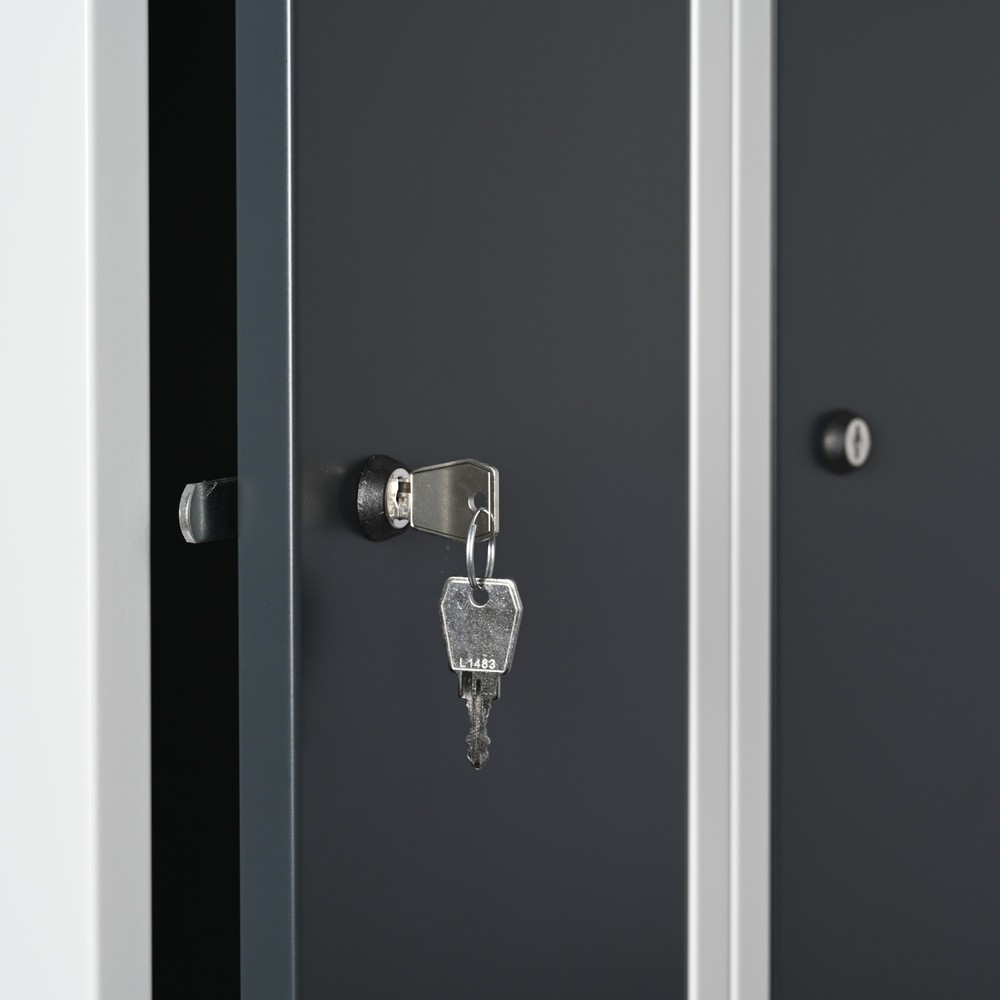 Productafbeelding nr. 5: Kast Steinbock®, op de vloer staand, 2 etages, 4 vakken, cilinderslot, hxbxd 1.800 x 800 x 500 mm, lichtgrijs / antracietgrijs