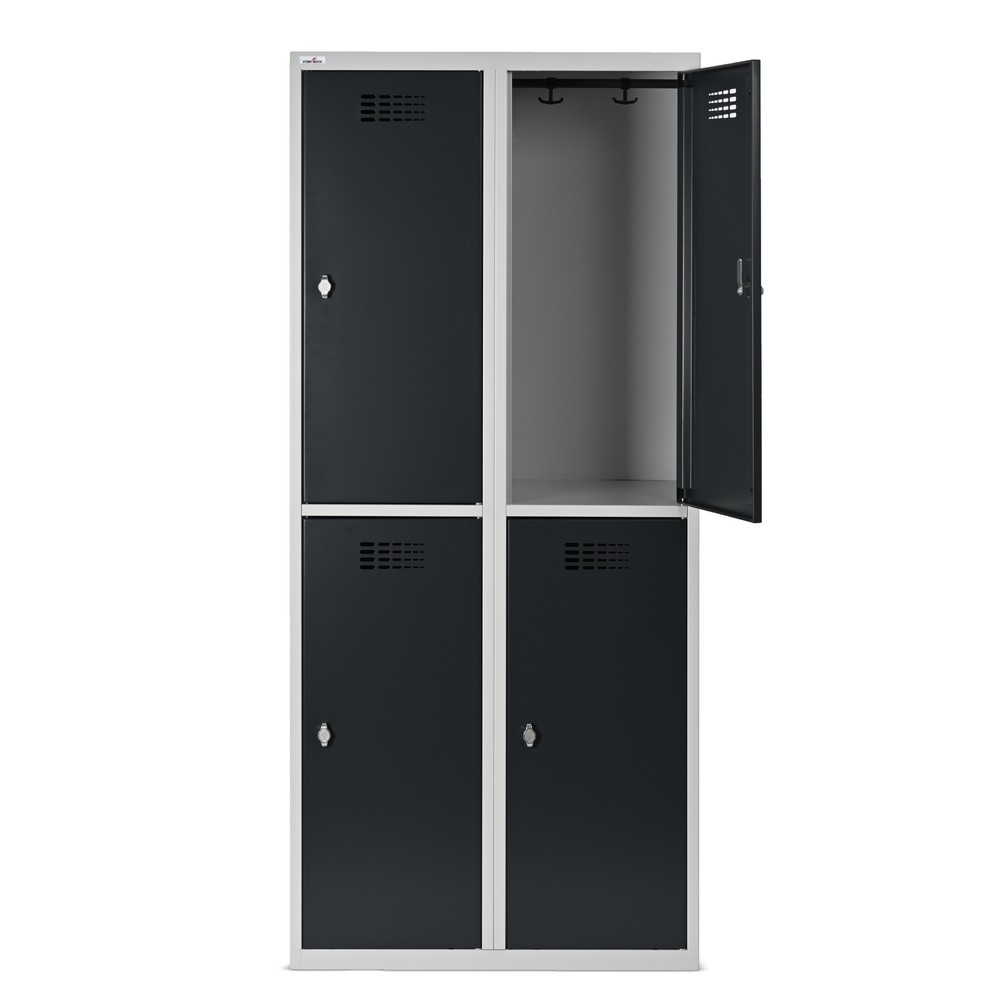 Productafbeelding nr. 12: Kast Steinbock®, op de vloer staand, 2 etages, 4 vakken, draaivergrendeling, hxbxd 1.800 x 800 x 500 mm, lichtgrijs / antracietgrijs
