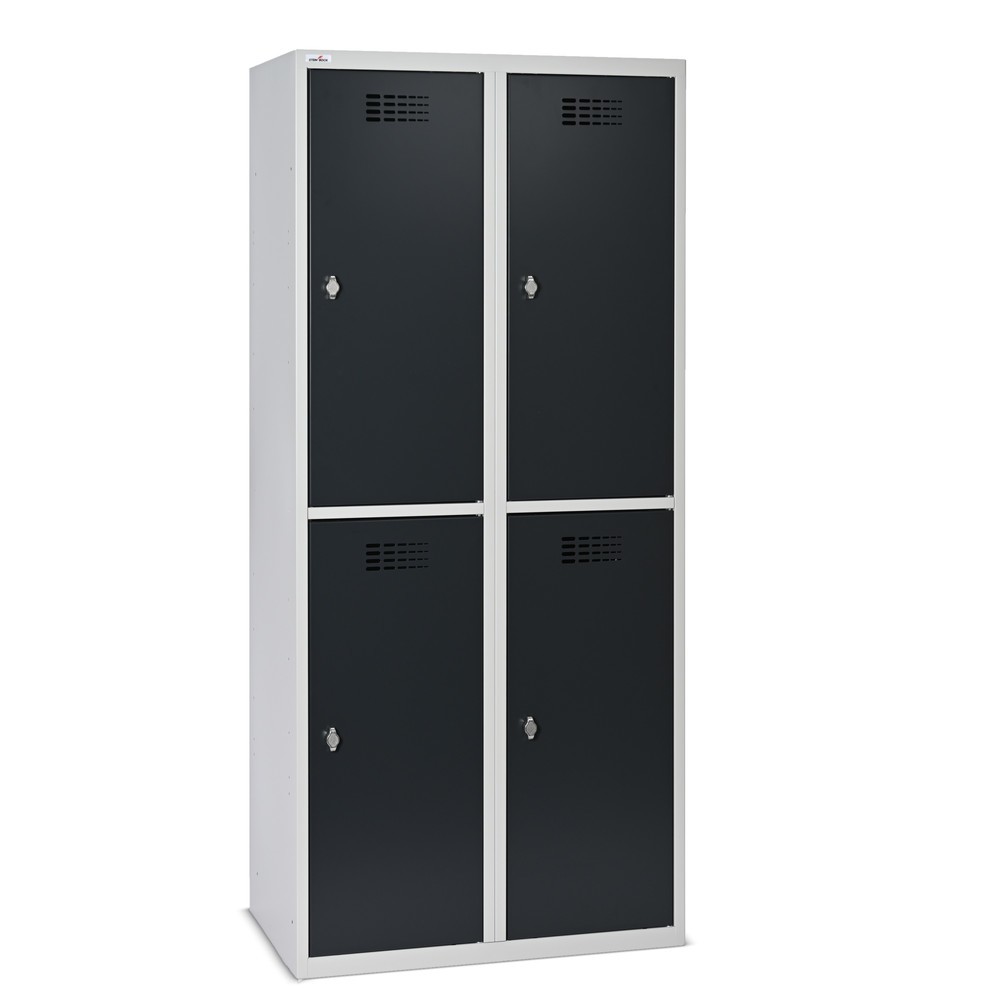Product afbeelding: Kast Steinbock®, op de vloer staand, 2 etages, 4 vakken, draaivergrendeling, hxbxd 1.800 x 800 x 500 mm, lichtgrijs / antracietgrijs