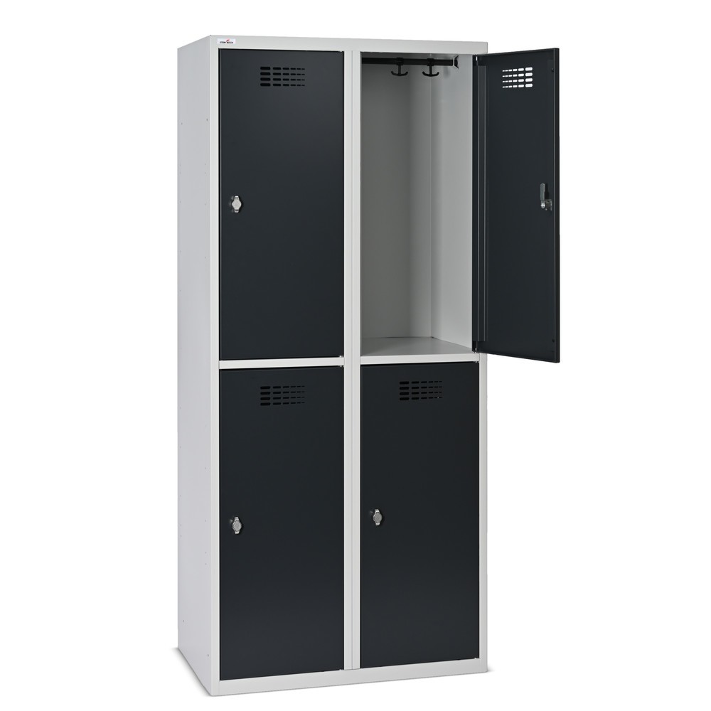 Productafbeelding nr. 14: Kast Steinbock®, op de vloer staand, 2 etages, 4 vakken, draaivergrendeling, hxbxd 1.800 x 800 x 500 mm, lichtgrijs / antracietgrijs