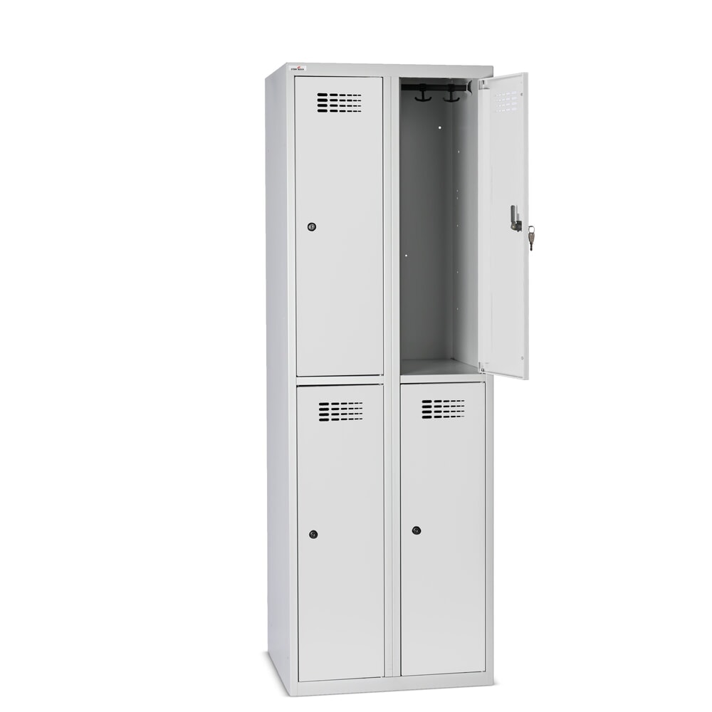 Productafbeelding nr. 7: Kast Steinbock®, op de vloer staand, 2 etages, 4 vakken, cilinderslot, hxbxd 1.800 x 600 x 500 mm, lichtgrijs / lichtgrijs