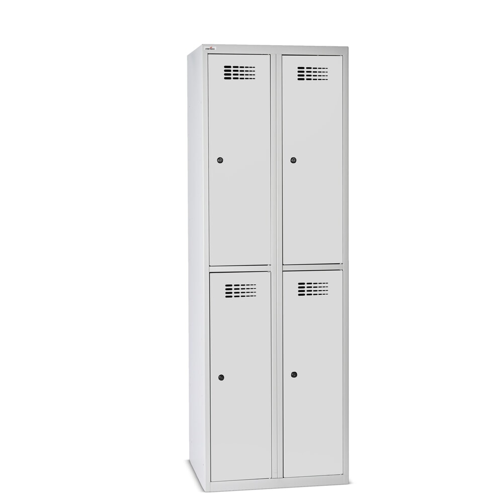 Product afbeelding: Kast Steinbock®, op de vloer staand, 2 etages, 4 vakken, cilinderslot, hxbxd 1.800 x 600 x 500 mm, lichtgrijs / lichtgrijs