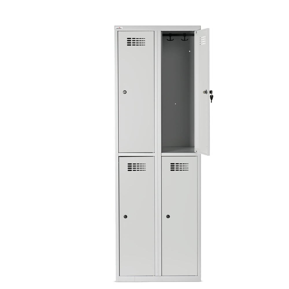 Productafbeelding nr. 8: Kast Steinbock®, op de vloer staand, 2 etages, 4 vakken, cilinderslot, hxbxd 1.800 x 600 x 500 mm, lichtgrijs / lichtgrijs