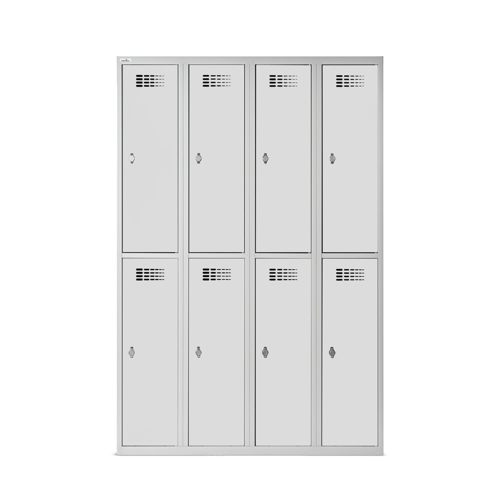 Productafbeelding nr. 7: Kast Steinbock®, op de vloer staand, 2 etages, 8 vakken, draaivergrendeling, hxbxd 1.800 x 1.200 x 500 mm, lichtgrijs / lichtgrijs
