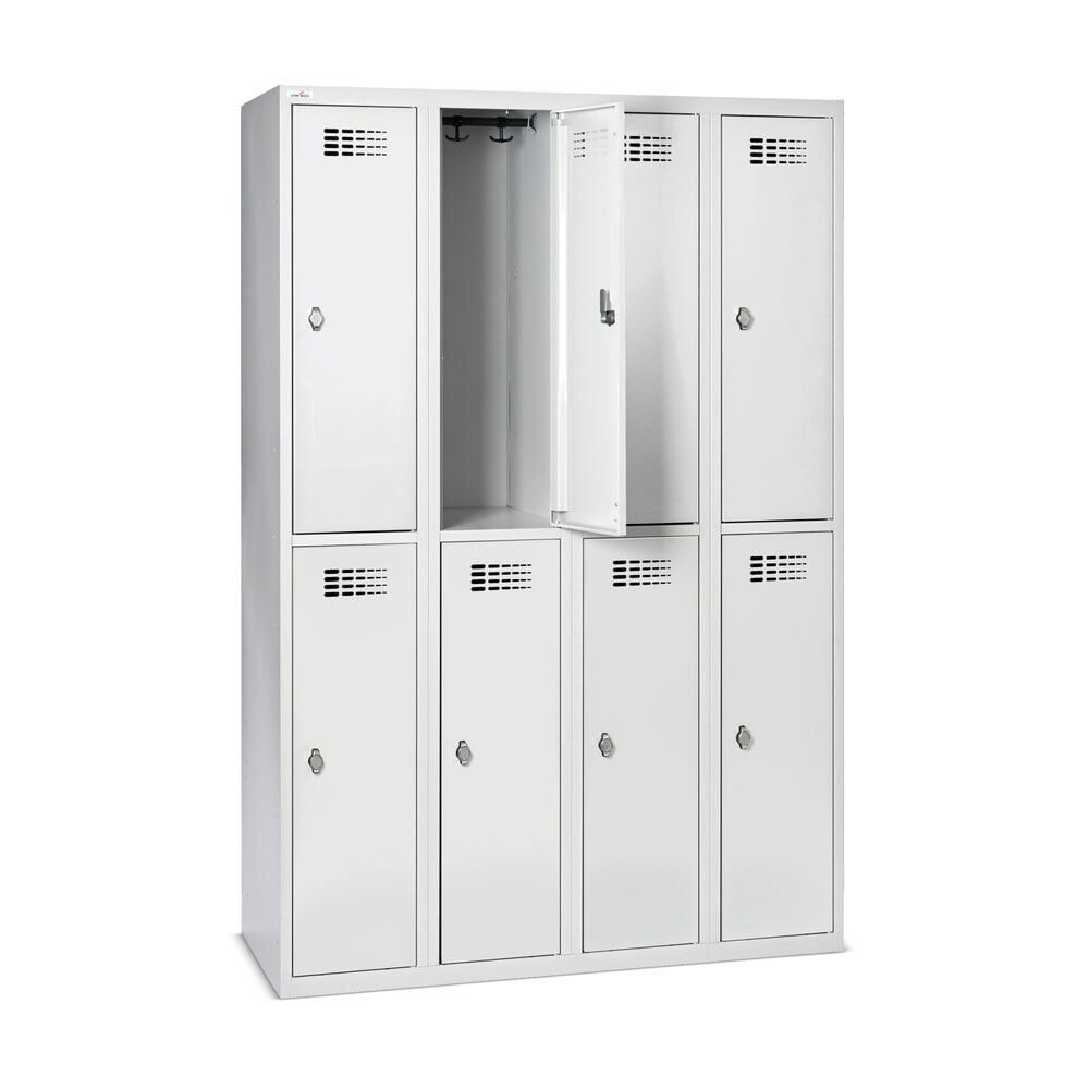 Productafbeelding nr. 8: Kast Steinbock®, op de vloer staand, 2 etages, 8 vakken, draaivergrendeling, hxbxd 1.800 x 1.200 x 500 mm, lichtgrijs / lichtgrijs