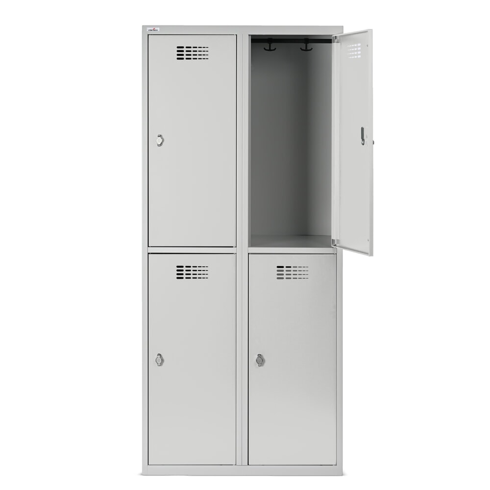 Productafbeelding nr. 7: Kast Steinbock®, op de vloer staand, 2 etages, 4 vakken, draaivergrendeling, hxbxd 1.800 x 800 x 500 mm, lichtgrijs / lichtgrijs