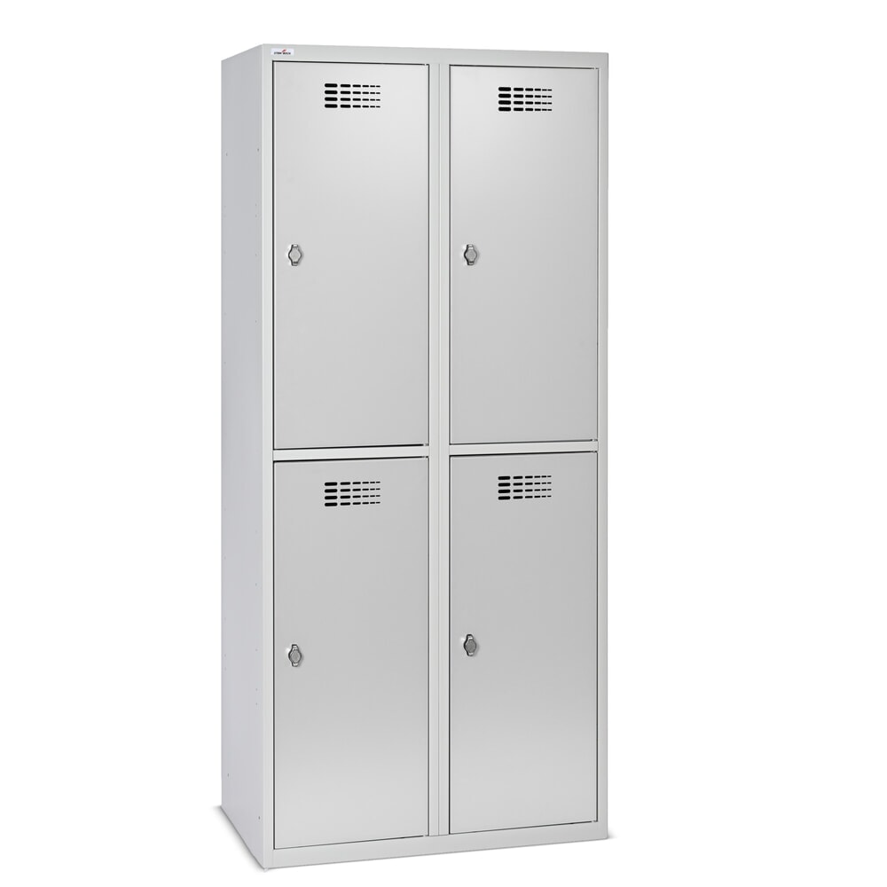 Product afbeelding: Kast Steinbock®, op de vloer staand, 2 etages, 4 vakken, draaivergrendeling, hxbxd 1.800 x 800 x 500 mm, lichtgrijs / lichtgrijs