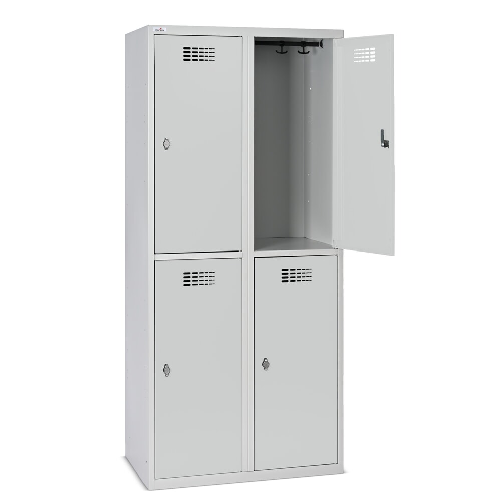 Productafbeelding nr. 9: Kast Steinbock®, op de vloer staand, 2 etages, 4 vakken, draaivergrendeling, hxbxd 1.800 x 800 x 500 mm, lichtgrijs / lichtgrijs