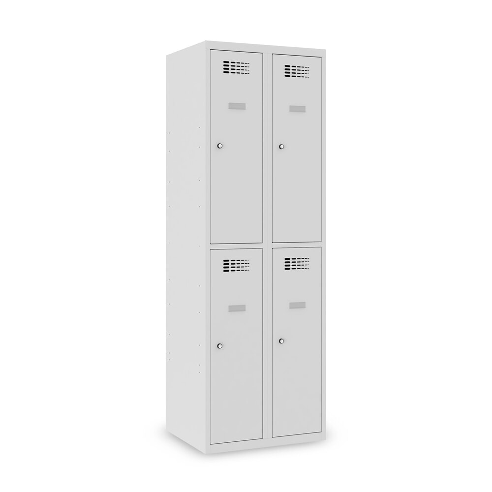 Product afbeelding: Kast Steinbock®, op de vloer staand, 2 etages, 4 vakken, draaivergrendeling, hxbxd 1.800 x 600 x 500 mm, lichtgrijs / lichtgrijs