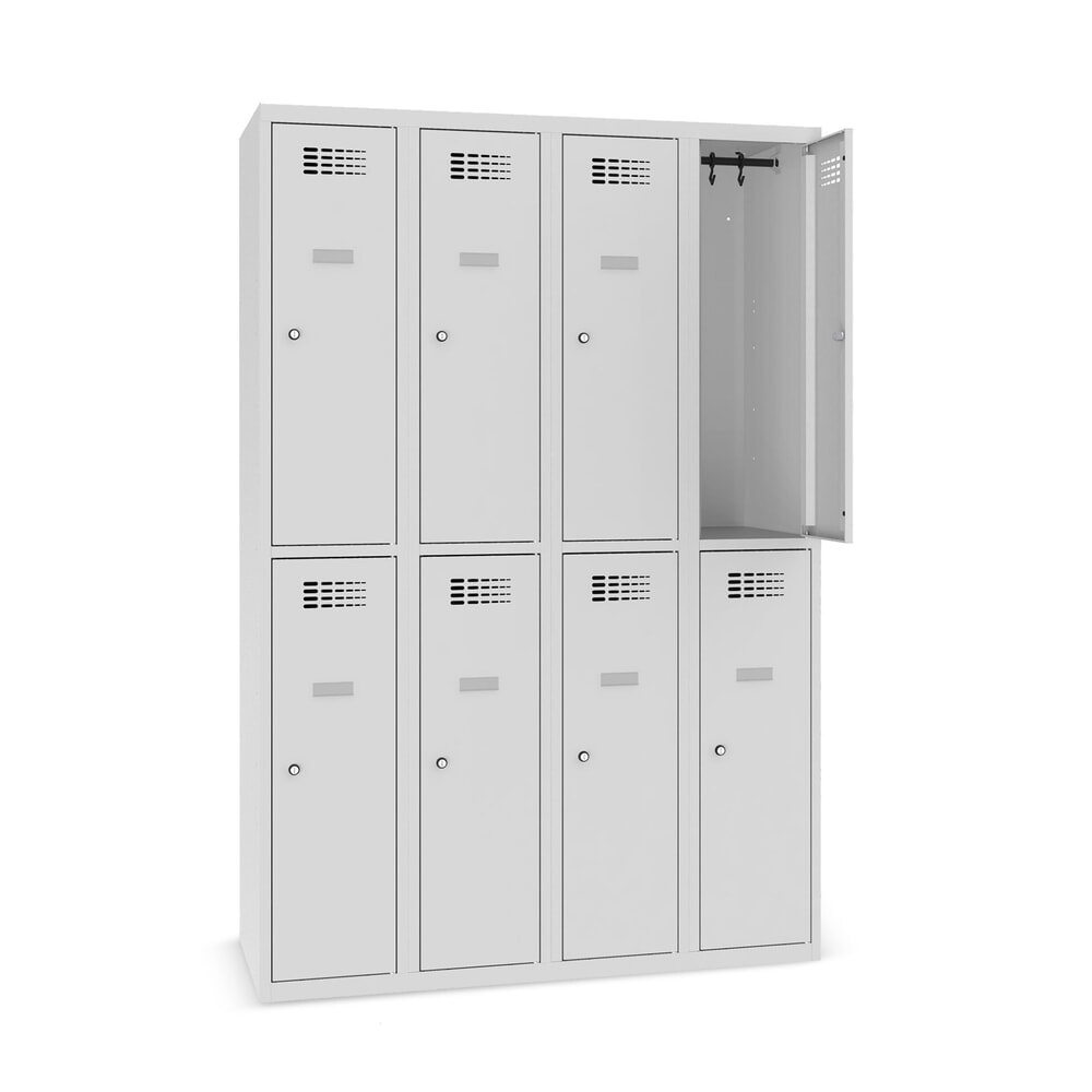 Productafbeelding nr. 8: Kast Steinbock®, op de vloer staand, 2 etages, 8 vakken, cilinderslot, hxbxd 1.800 x 1.200 x 500 mm, lichtgrijs / lichtgrijs