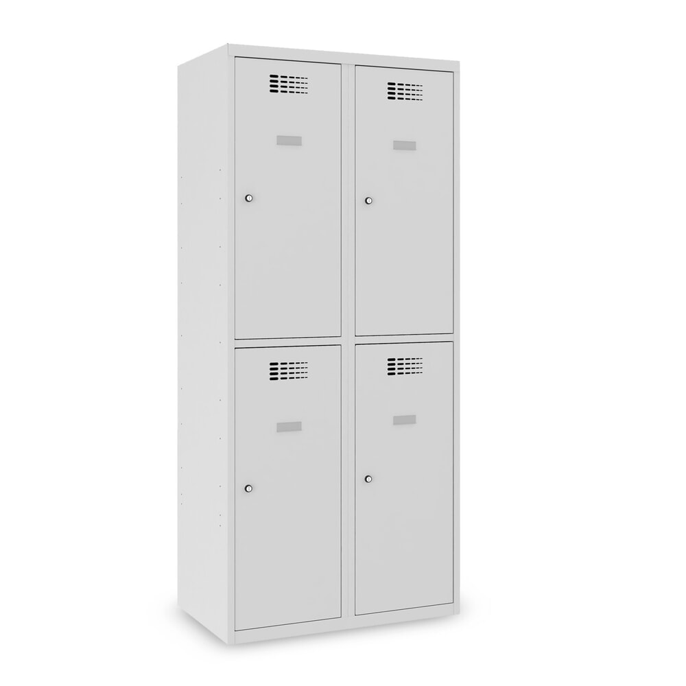Productafbeelding nr. 1: Kast Steinbock®, op de vloer staand, 2 etages, 4 vakken, cilinderslot, hxbxd 1.800 x 800 x 500 mm, lichtgrijs / lichtgrijs