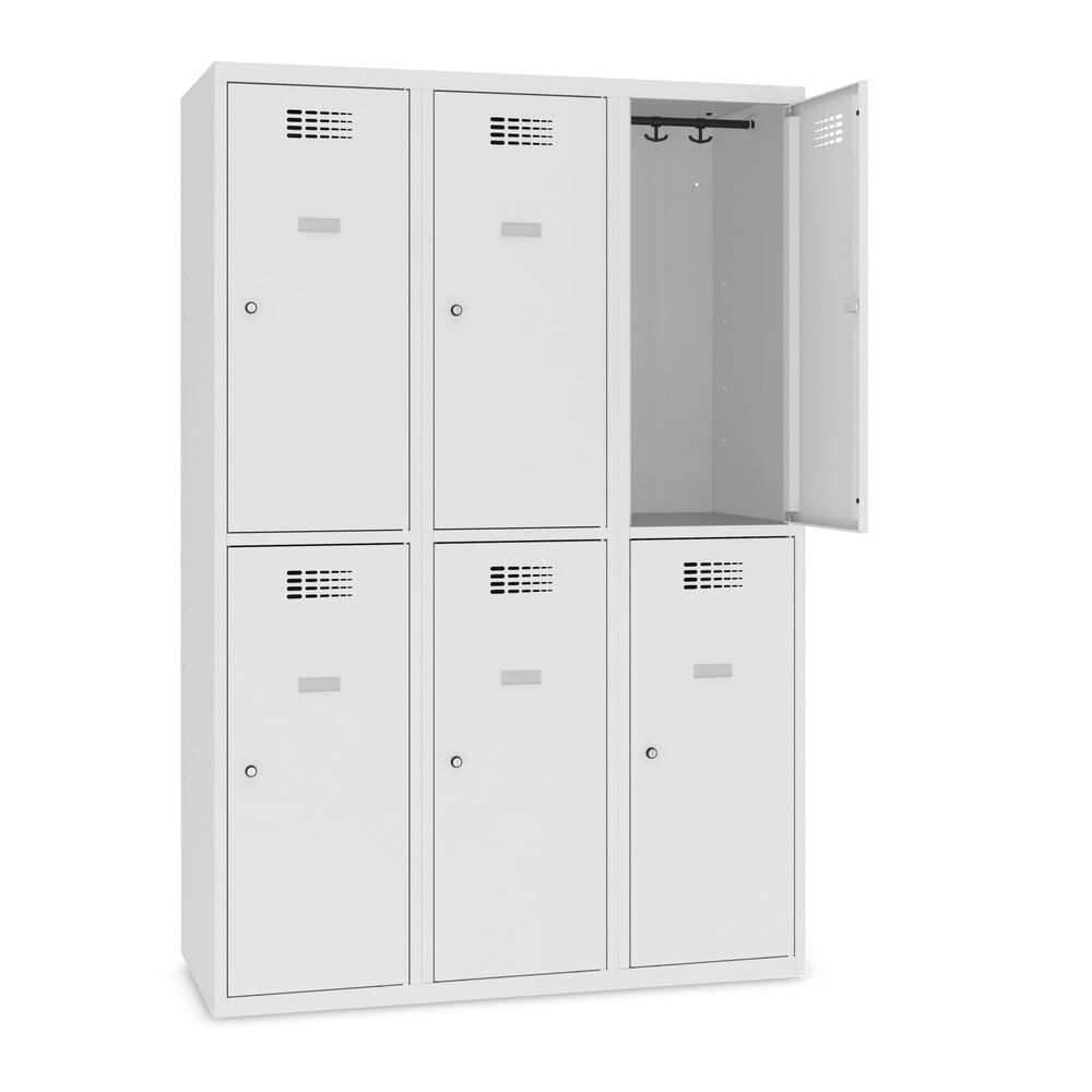 Productafbeelding nr. 8: Kast Steinbock®, op de vloer staand, 2 etages, 6 vakken, cilinderslot, hxbxd 1.800 x 1200 x 500 mm, lichtgrijs / lichtgrijs