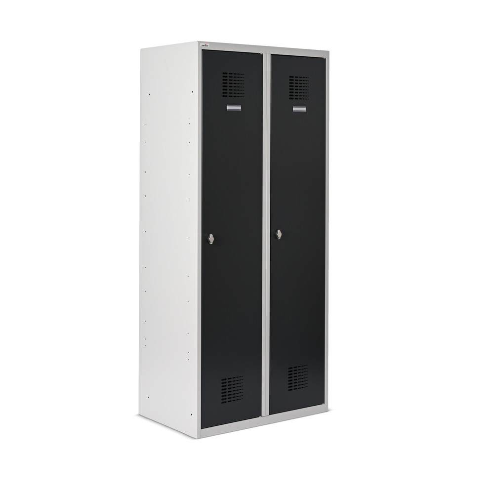 Productafbeelding nr. 4: Dubbele locker Steinbock®, op de vloer staand, 2 compartimenten, centrale scheidingswand, draaivergrendeling, hxbxd 1.800 x 800 x 500 mm, lichtgrijs / antracietgrijs