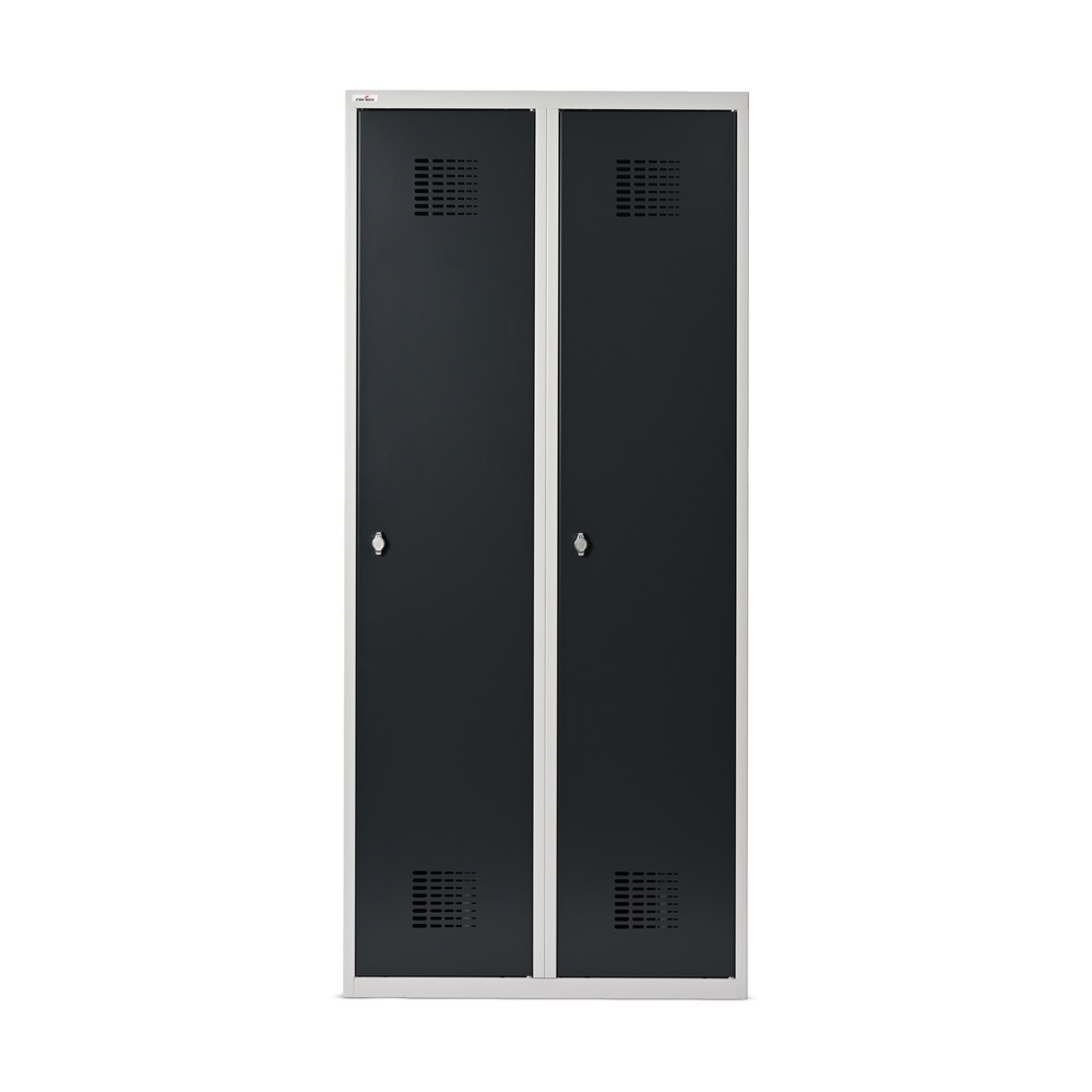 Productafbeelding nr. 6: Dubbele locker Steinbock®, op de vloer staand, 2 compartimenten, centrale scheidingswand, draaivergrendeling, hxbxd 1.800 x 800 x 500 mm, lichtgrijs / antracietgrijs