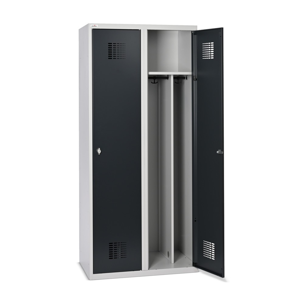 Productafbeelding nr. 7: Dubbele locker Steinbock®, op de vloer staand, 2 compartimenten, centrale scheidingswand, draaivergrendeling, hxbxd 1.800 x 800 x 500 mm, lichtgrijs / antracietgrijs