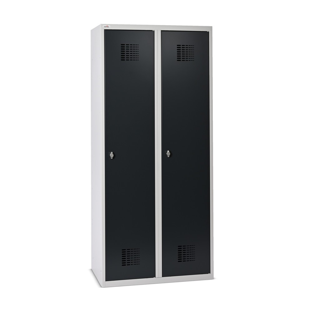 Product afbeelding: Dubbele locker Steinbock®, op de vloer staand, 2 compartimenten, centrale scheidingswand, draaivergrendeling, hxbxd 1.800 x 800 x 500 mm, lichtgrijs / antracietgrijs