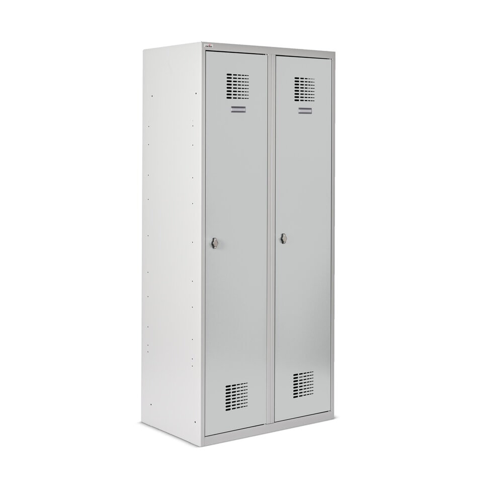 Productafbeelding nr. 7: Dubbele locker Steinbock®, op de vloer staand, 2 compartimenten, centrale scheidingswand, draaivergrendeling, hxbxd 1.800 x 800 x 500 mm, lichtgrijs / lichtgrijs