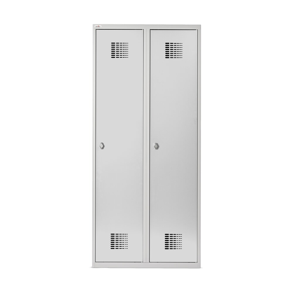 Productafbeelding nr. 8: Dubbele locker Steinbock®, op de vloer staand, 2 compartimenten, centrale scheidingswand, draaivergrendeling, hxbxd 1.800 x 800 x 500 mm, lichtgrijs / lichtgrijs