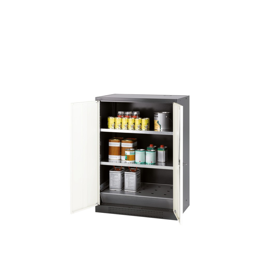 Product afbeelding: Kast voor chemische en giftige stoffen asecos® met legborden, hxbxd 1.105 x 810 x 520 mm, zuiver wit