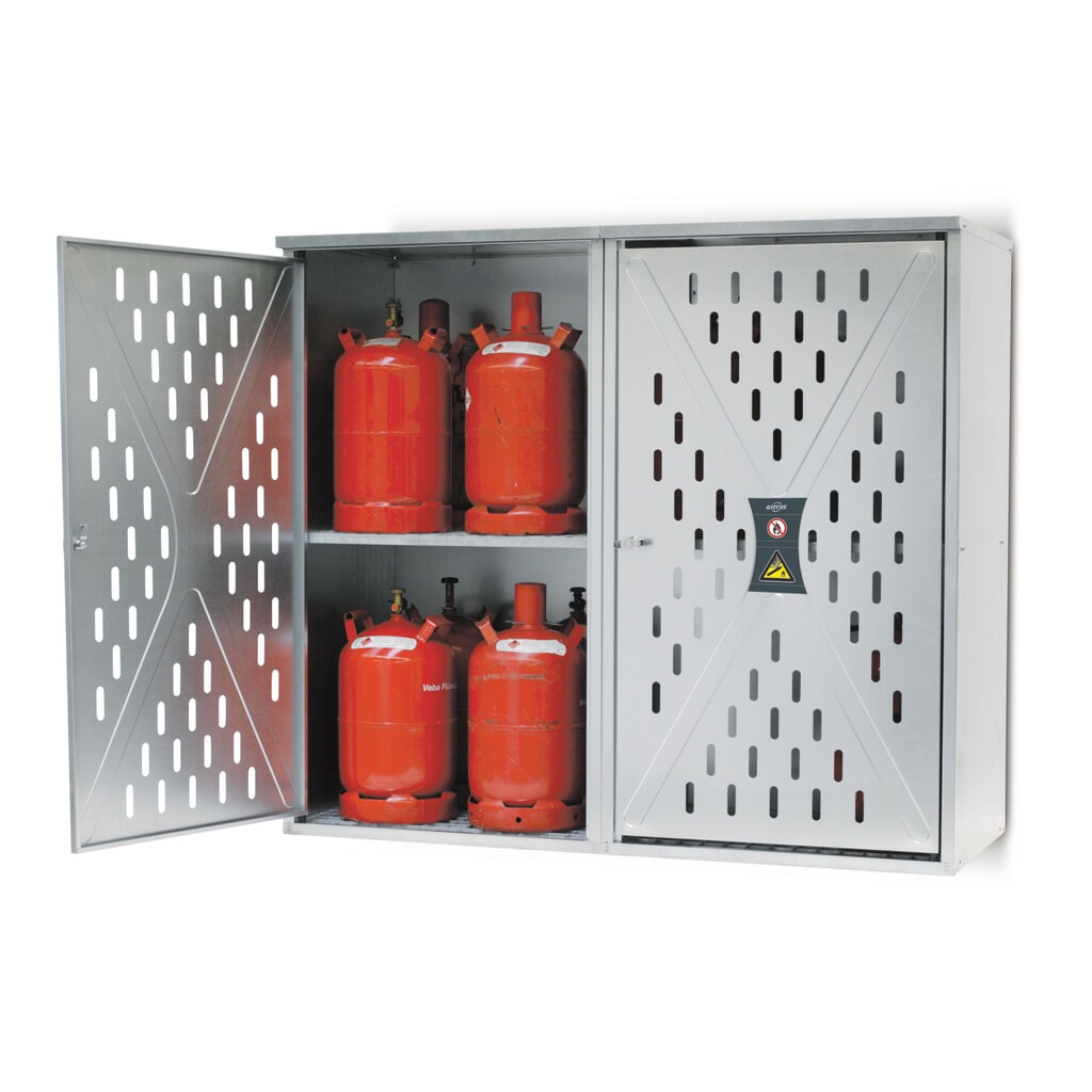 Kast voor propaanflessen, deur met 1 vleugel, hxbxd 1.500 x 840 x 690 mm Productafbeelding nr. 2: Kast voor propaanflessen, deur met 1 vleugel, hxbxd 1.500 x 840 x 690 mm