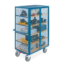 Productafbeelding nr. 3: Kastwagen fetra®, draagvermogen 750 kg, gaaswanden, met dubbele draaideur, 5 etages van 1.000 x 680 mm