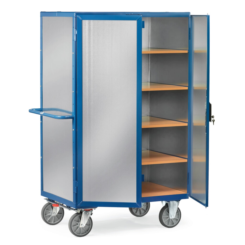 Kastwagen fetra®, gesloten, met dubbele draaideur, plaatstaal, 5 etages van 1.000 x 680 mm Product afbeelding: Kastwagen fetra®, gesloten, met dubbele draaideur, plaatstaal, 5 etages van 1.000 x 680 mm