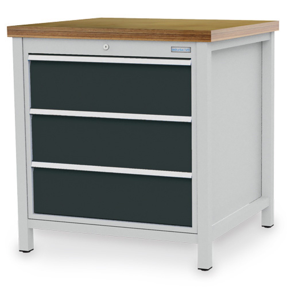 Productafbeelding nr. 1: Kastwerkbank Bedrunka+Hirth R 24-24, hxbxd 859 x 810 x 750 mm, lichtgrijs, antracietgrijs, 3 lades 3x200 mm