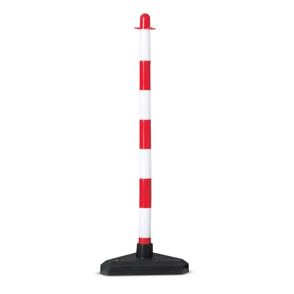 Product afbeelding: Kettingpaal afzonderlijk, kunststof voet (driehoekig), rood/wit