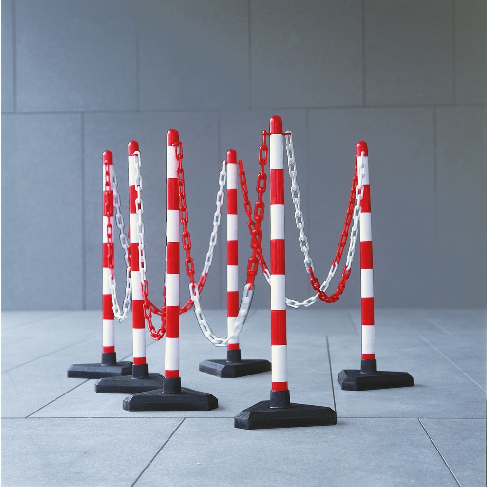 Productafbeelding nr. 4: Kettingpaal afzonderlijk, kunststof voet (driehoekig), rood/wit