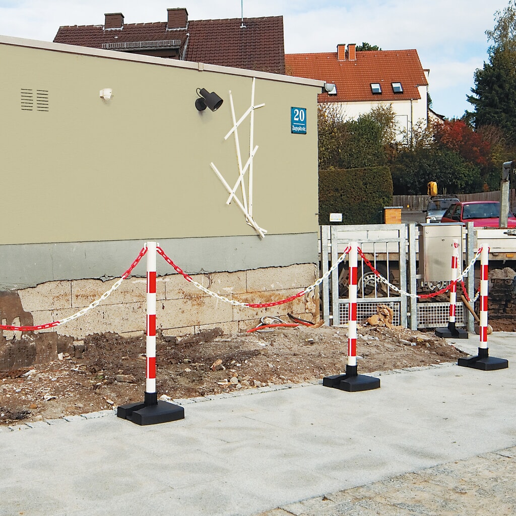 Kettingpaal met omklapbare voet, zwart/geel Productafbeelding nr. 2: Kettingpaal met omklapbare voet, zwart/geel