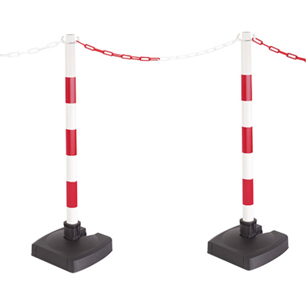 Product afbeelding: Kettingpaal met omklapbare voet, rood/wit