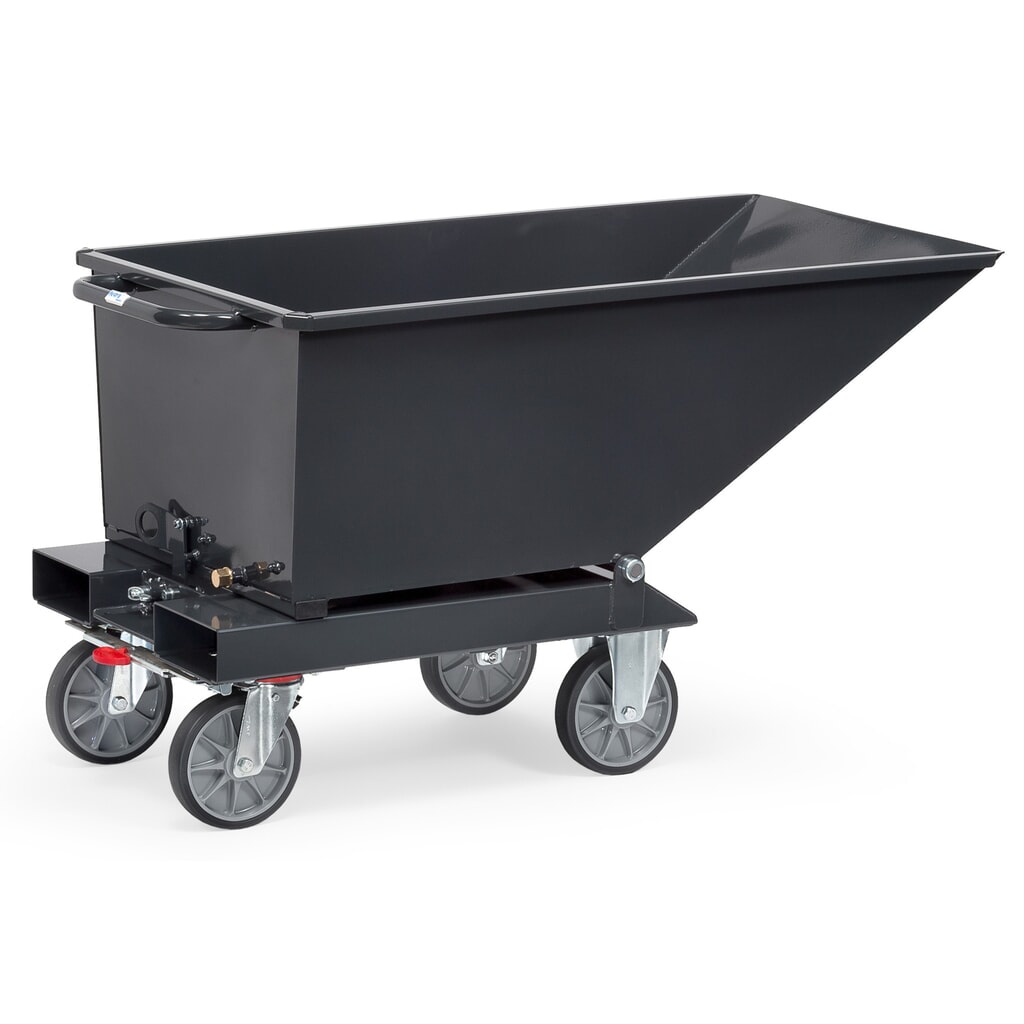 Kiepbak fetra® met wielen, 0,25 m³, antracietgrijs Productafbeelding nr. 3: Kiepbak fetra® met wielen, 0,25 m³, antracietgrijs