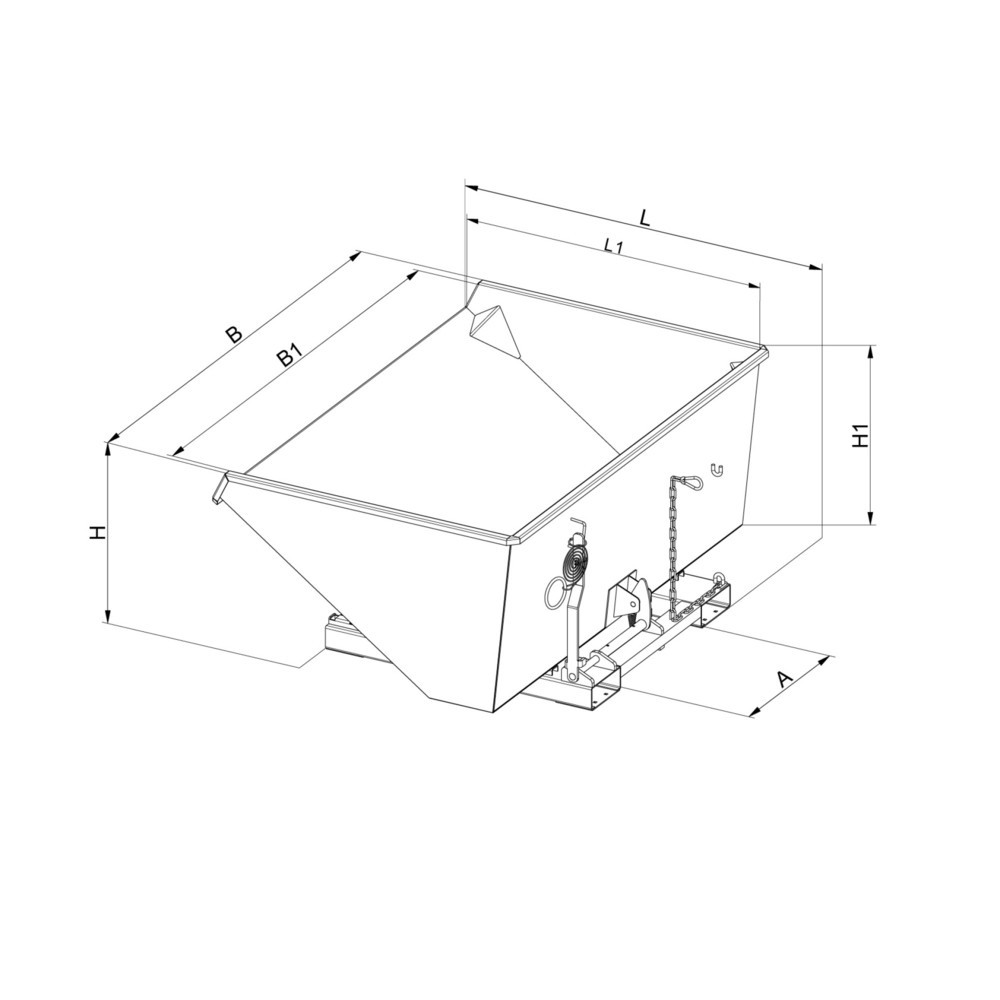 Productafbeelding nr. 5: Kanteltank met lopers, volume 0,75 m³, thermisch verzinkt