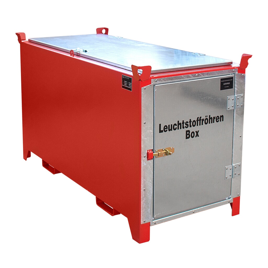 Kist voor TL-buizen SL-D 150, ong. 1.100 stuks Ø 25 mm of ong. 500 stuks Ø 37 mm, verzinkte deur en deksel Product afbeelding: Kist voor TL-buizen SL-D 150, ong. 1.100 stuks Ø 25 mm of ong. 500 stuks Ø 37 mm, verzinkte deur en deksel