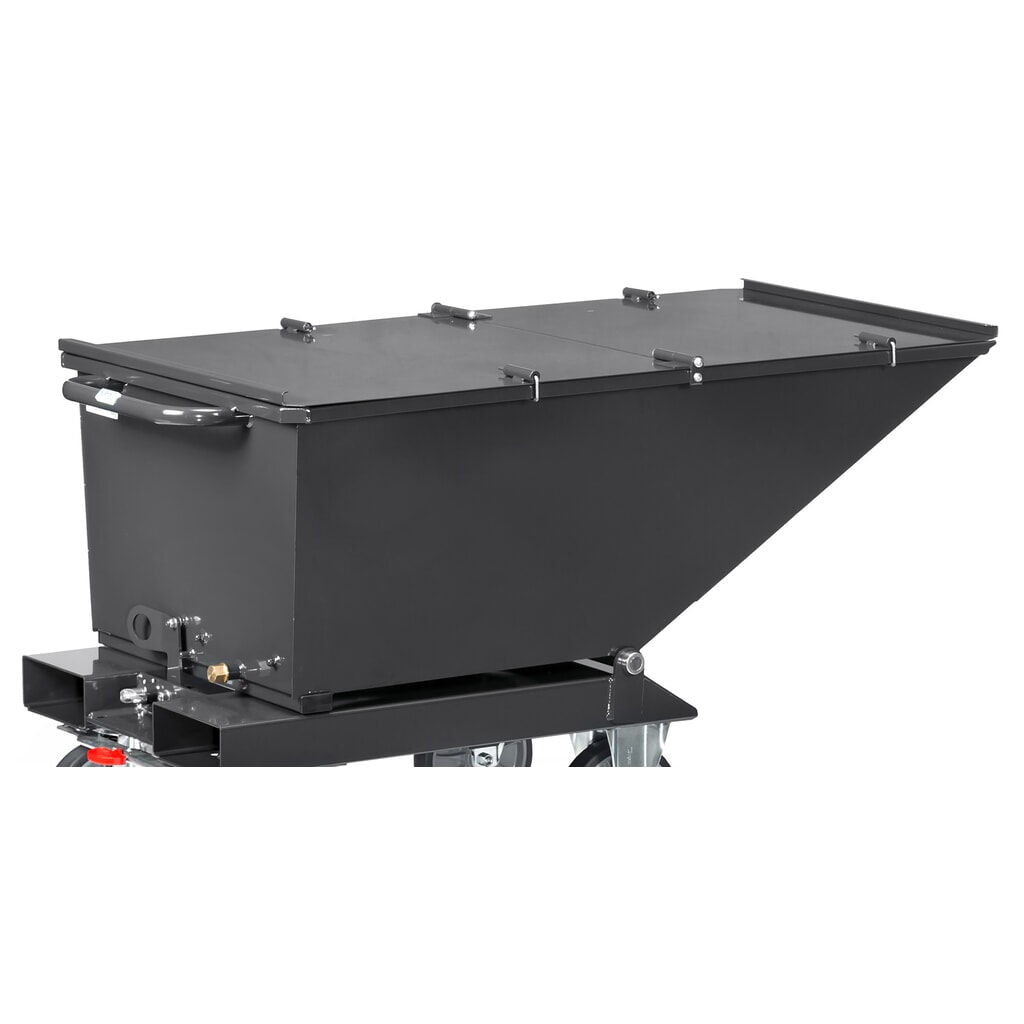 Klapdeksel voor kiepbak fetra®, met wielen, antracietgrijs, 0,25 m³ Product afbeelding: Klapdeksel voor kiepbak fetra®, met wielen, antracietgrijs, 0,25 m³