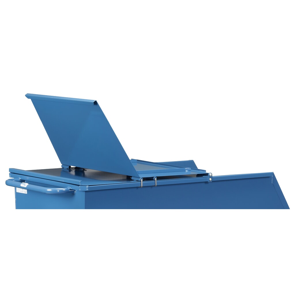 Klapdeksel voor kiepbak fetra®, met wielen, blauw, 0,45 m³ Productafbeelding nr. 3: Klapdeksel voor kiepbak fetra®, met wielen, blauw, 0,45 m³