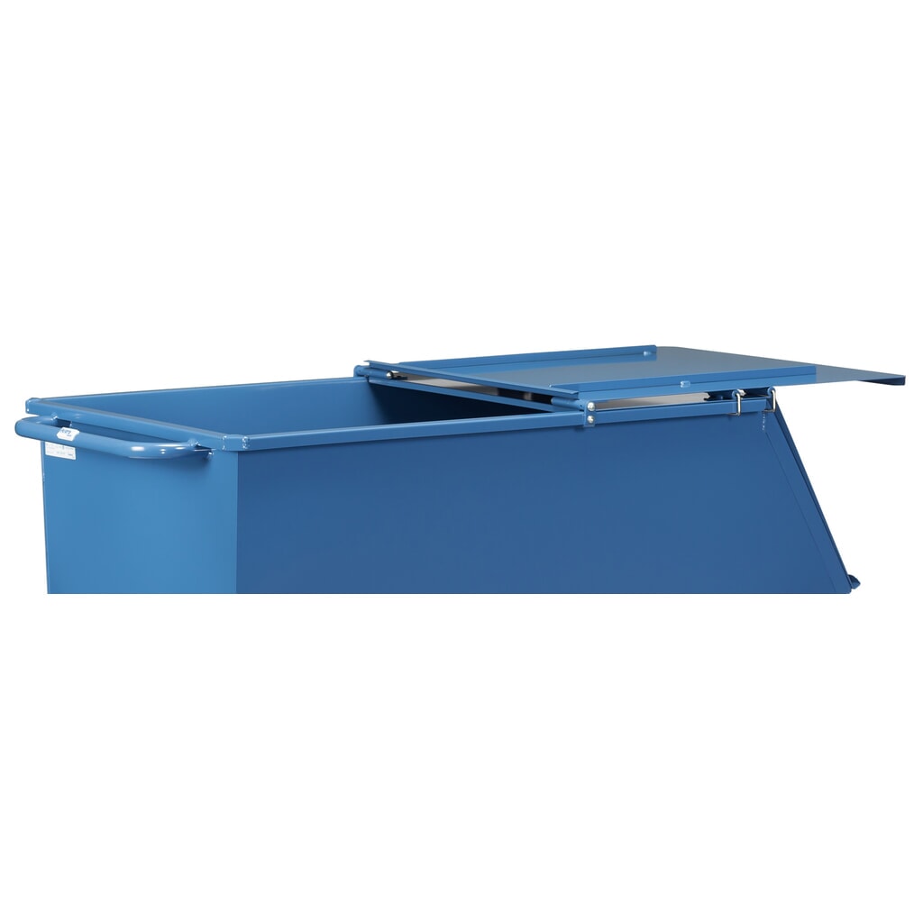 Klapdeksel voor kiepbak fetra®, met wielen, blauw, 0,45 m³ Productafbeelding nr. 4: Klapdeksel voor kiepbak fetra®, met wielen, blauw, 0,45 m³