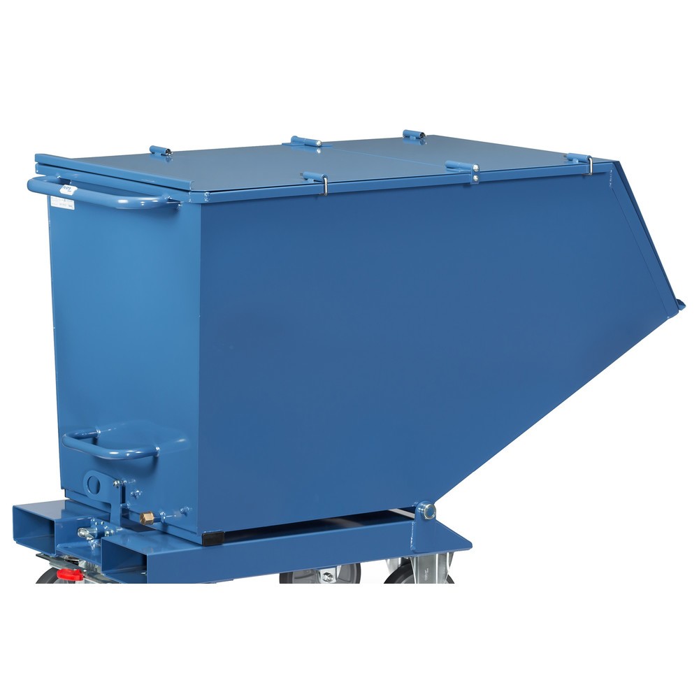 Product afbeelding: Klapdeksel voor kiepbak met wielen fetra®, 0,45 m³, blauw