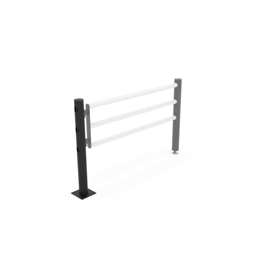 Productafbeelding nr. 12: Klapdeur-middenpaal voor veiligheidshek ‘Delta‘, Ø 110 mm, hoogte 1.200 mm