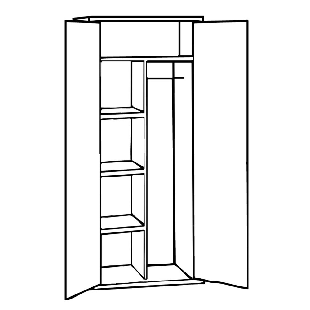 Productafbeelding nr. 2: Kleding-/archiefkast, incl. kledingstang, hoedenplank en 3 legborden, 4,5 OH, hxbxd 1.800 x 800 x 380 mm