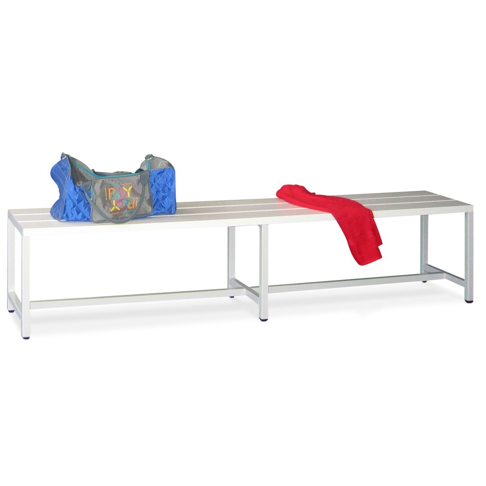 Product afbeelding: Kleedkamerbank PAVOY, lengte 2.000 mm, zonder schoenenrek, lichtgrijs