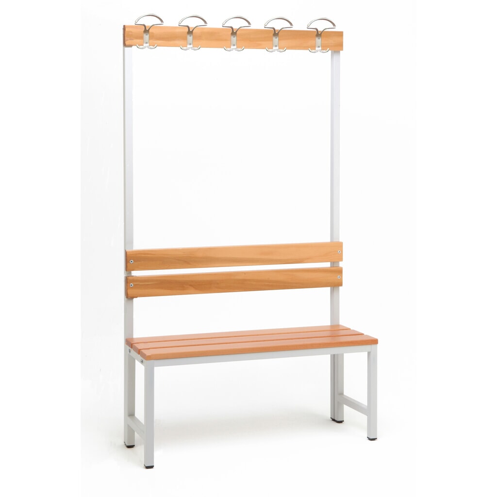 Kleedkamerbank Steinbock®,1-zijdig met hakenlijst, lengte 1.000 mm, zonder schoenenrek Product afbeelding: Kleedkamerbank Steinbock®,1-zijdig met hakenlijst, lengte 1.000 mm, zonder schoenenrek