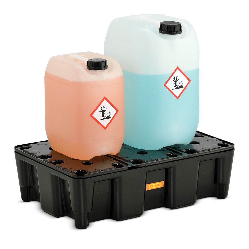 Productafbeelding nr. 2: Kleine container-/laboratoriumlekbak CEMO van PE, opvangvolume 25 l, met PE-rooster