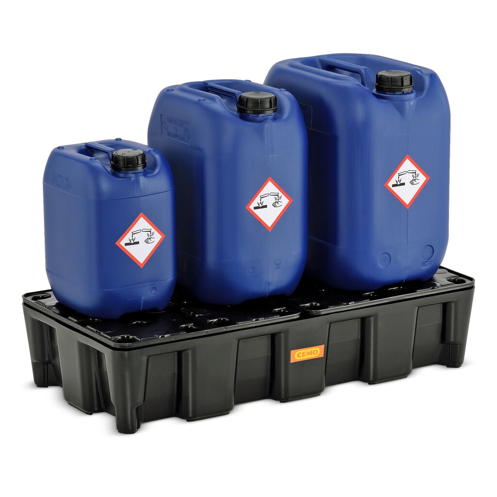 Kleine container-/laboratoriumlekbak CEMO van PE, opvangvolume 35 l, met PE-rooster Productafbeelding nr. 3: Kleine container-/laboratoriumlekbak CEMO van PE, opvangvolume 35 l, met PE-rooster