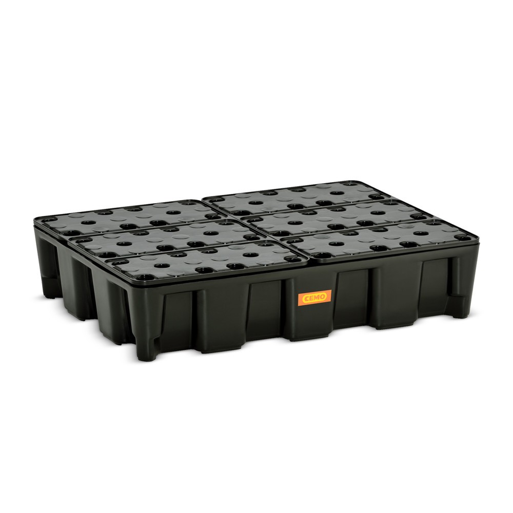 Product afbeelding: Kleine container-/laboratoriumlekbak CEMO van PE, opvangvolume 60 l, met PE-rooster